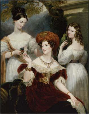 Lady Stuart de Rothesay and her daughters, painted in oils, George Hayter